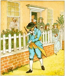 I Islington bodde en man för vilken världen kan säga att han fortfarande var en gudomlig ras han körde illustration för Elegy on a Mad Dog av Oliver Goldsmith, 1879